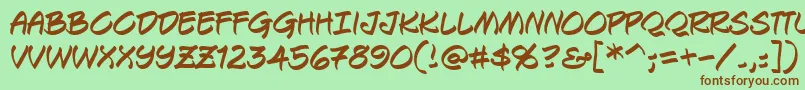 KeelhauledBb Font – Brown Fonts on Green Background