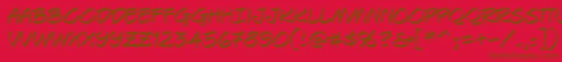 フォントKeelhauledBb – 赤い背景に茶色の文字