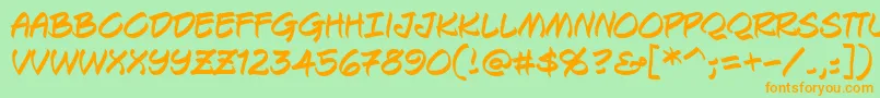 KeelhauledBb-Schriftart – Orangefarbene Schriften auf grünem Hintergrund