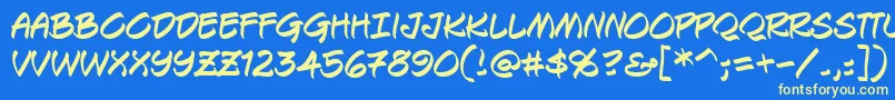 KeelhauledBb Font – Yellow Fonts on Blue Background