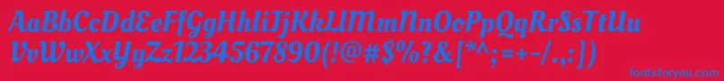 OleoscriptRegular Font – Blue Fonts on Red Background