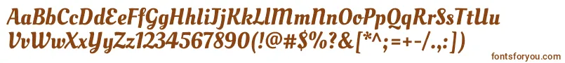 OleoscriptRegular-fontti – ruskeat fontit valkoisella taustalla
