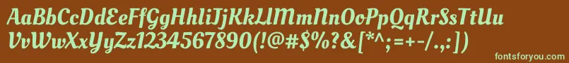 OleoscriptRegular Font – Green Fonts on Brown Background