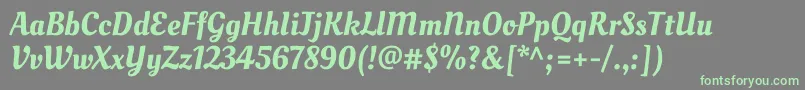 Шрифт OleoscriptRegular – зелёные шрифты на сером фоне