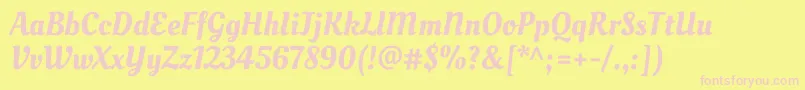 OleoscriptRegular Font – Pink Fonts on Yellow Background