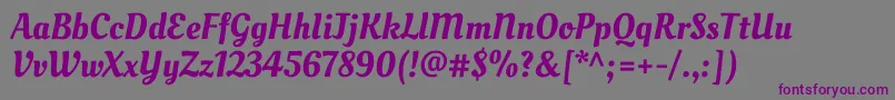 OleoscriptRegular-fontti – violetit fontit harmaalla taustalla