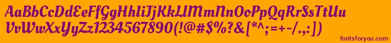 OleoscriptRegular Font – Purple Fonts on Orange Background