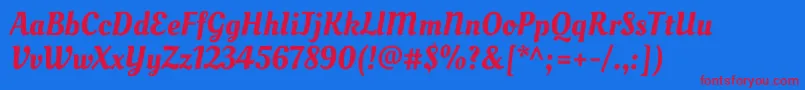 OleoscriptRegular Font – Red Fonts on Blue Background