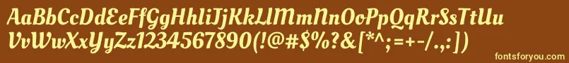 OleoscriptRegular Font – Yellow Fonts on Brown Background