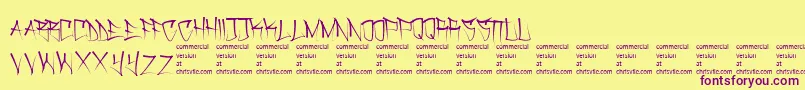 Dirtgrubgraffiti Font – Purple Fonts on Yellow Background