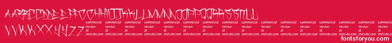 Fonte Dirtgrubgraffiti – fontes brancas em um fundo vermelho