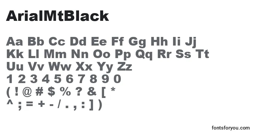 Schriftart ArialMtBlack – Alphabet, Zahlen, spezielle Symbole