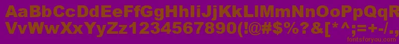 ArialMtBlack Font – Brown Fonts on Purple Background