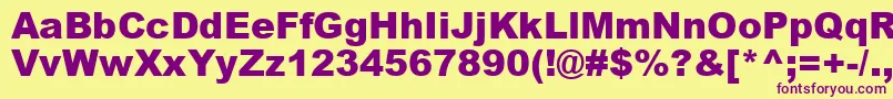 ArialMtBlack Font – Purple Fonts on Yellow Background