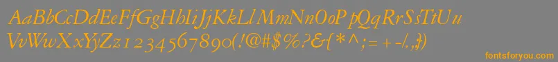GaramondrepriseossskItalic Font – Orange Fonts on Gray Background