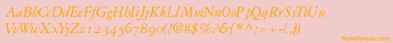 More about GaramondrepriseossskItalic Font GaramondrepriseossskItalic Font – Orange Fonts on Pink Background