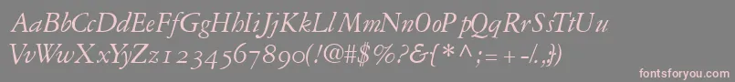 GaramondrepriseossskItalic Font – Pink Fonts on Gray Background