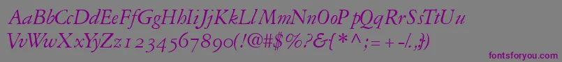 GaramondrepriseossskItalic Font – Purple Fonts on Gray Background