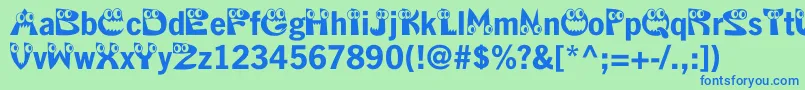 Kahorrible Font – Blue Fonts on Green Background