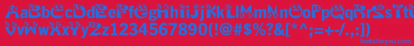 Kahorrible-fontti – siniset fontit punaisella taustalla