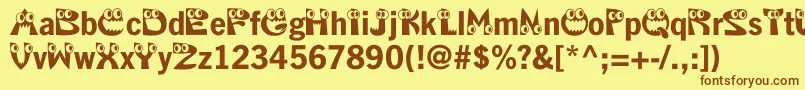 Kahorrible Font – Brown Fonts on Yellow Background