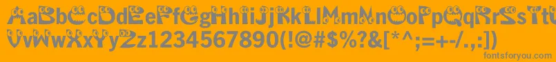 Kahorrible Font – Gray Fonts on Orange Background