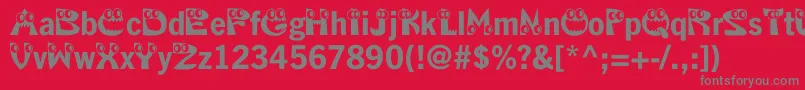 Kahorrible Font – Gray Fonts on Red Background
