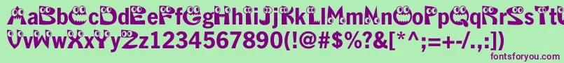 Kahorrible Font – Purple Fonts on Green Background
