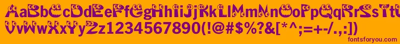 Kahorrible Font – Purple Fonts on Orange Background