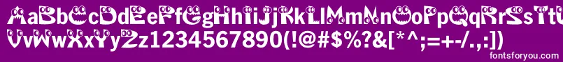 フォントKahorrible – 紫の背景に白い文字
