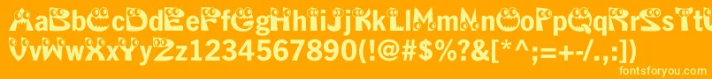 Kahorrible Font – Yellow Fonts on Orange Background