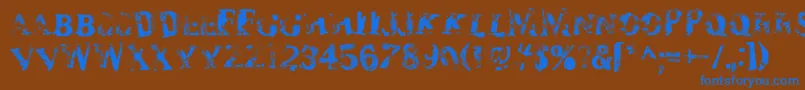 Zombilar Font – Blue Fonts on Brown Background