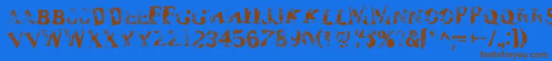 Zombilar Font – Brown Fonts on Blue Background