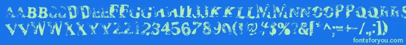 Zombilar Font – Green Fonts on Blue Background