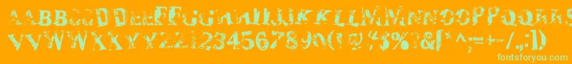 Lisätietoja Zombilar-fontista Zombilar-fontti – vihreät fontit oranssilla taustalla