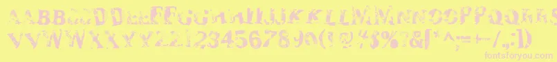 Zombilar-fontti – vaaleanpunaiset fontit keltaisella taustalla