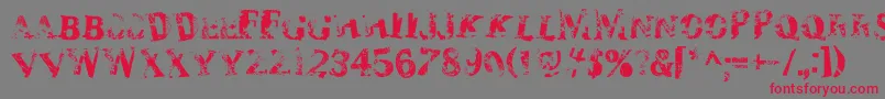フォントZombilar – 赤い文字の灰色の背景