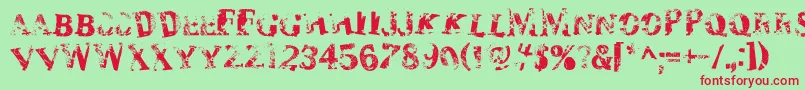 Zombilar Font – Red Fonts on Green Background