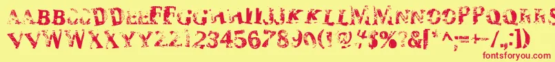 Zombilar Font – Red Fonts on Yellow Background