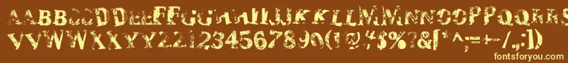 Шрифт Zombilar – жёлтые шрифты на коричневом фоне
