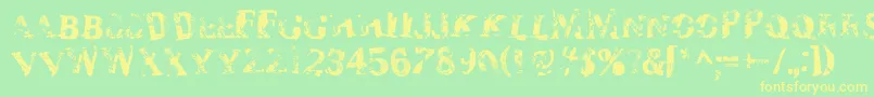 Zombilar Font – Yellow Fonts on Green Background