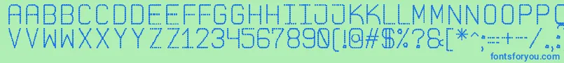 PointedLaidSt-fontti – siniset fontit vihreällä taustalla