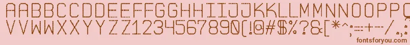 PointedLaidSt-Schriftart – Braune Schriften auf rosa Hintergrund