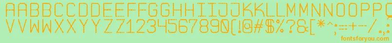 PointedLaidSt Font – Orange Fonts on Green Background