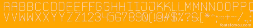 PointedLaidSt-fontti – vaaleanpunaiset fontit oranssilla taustalla