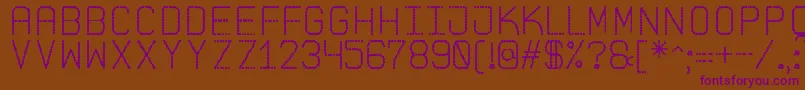 フォントPointedLaidSt – 紫色のフォント、茶色の背景