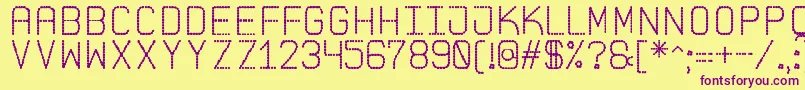 PointedLaidSt-fontti – violetit fontit keltaisella taustalla