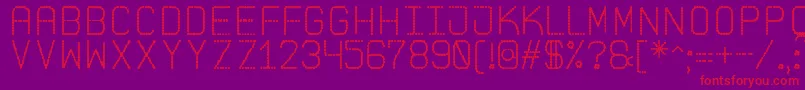 フォントPointedLaidSt – 紫の背景に赤い文字