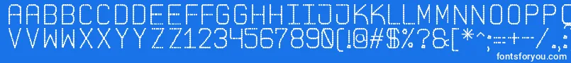 Шрифт PointedLaidSt – белые шрифты на синем фоне