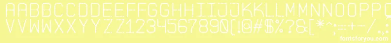 PointedLaidSt-fontti – valkoiset fontit keltaisella taustalla